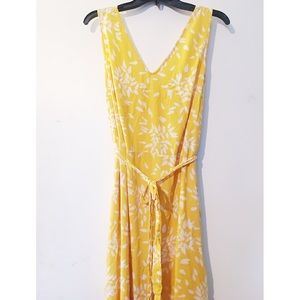 A New Day Target Yellow Floral V Neck Maxi Dress